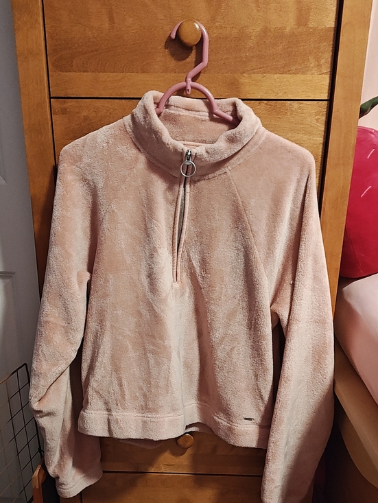 Hollister Sweaters - Hollister Plush Quarter-Zip Turtleneck Sweater - Light Pink